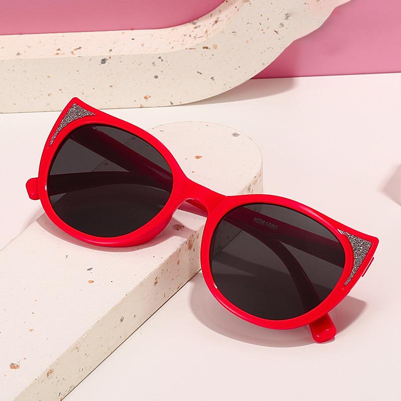 

Cartoon Round Frame Shiny Glitter Cat Ear Children s Sunglasses New Style Kids Sunshade Glasses Baby Sunglasses UV Protection