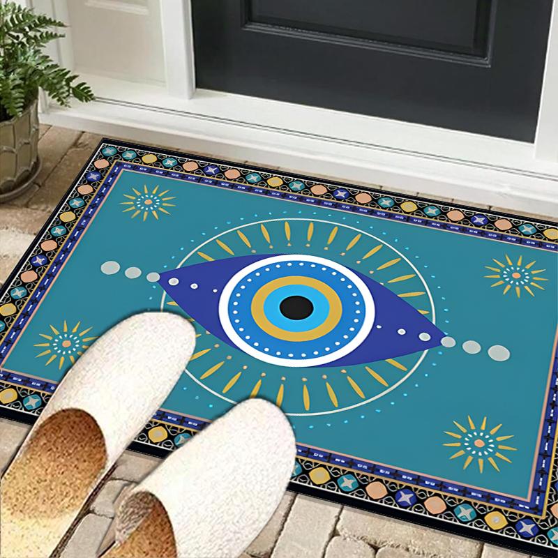 The Turkish Evil Eye Office Rug Chair Mat, Entryway Carpet, Suitable for Front Door, Bedroom, Living Room, Desk, Holiday Gift