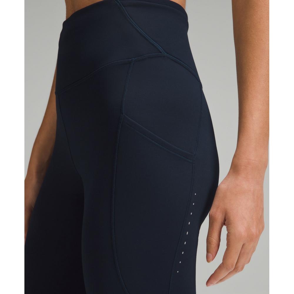 Lululemon Fast And Free High Rise Thermal Tight 28   Pockets True Navy