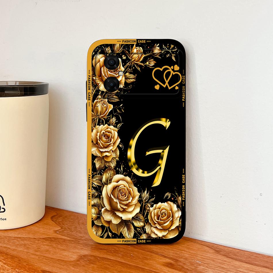 Case For Xiaomi Poco M4 M3 Pro Luxury Rose Letters Soft Smooth Liquid Silicone Housing For Poco M 4 M 3 Lightweight Phone Cover