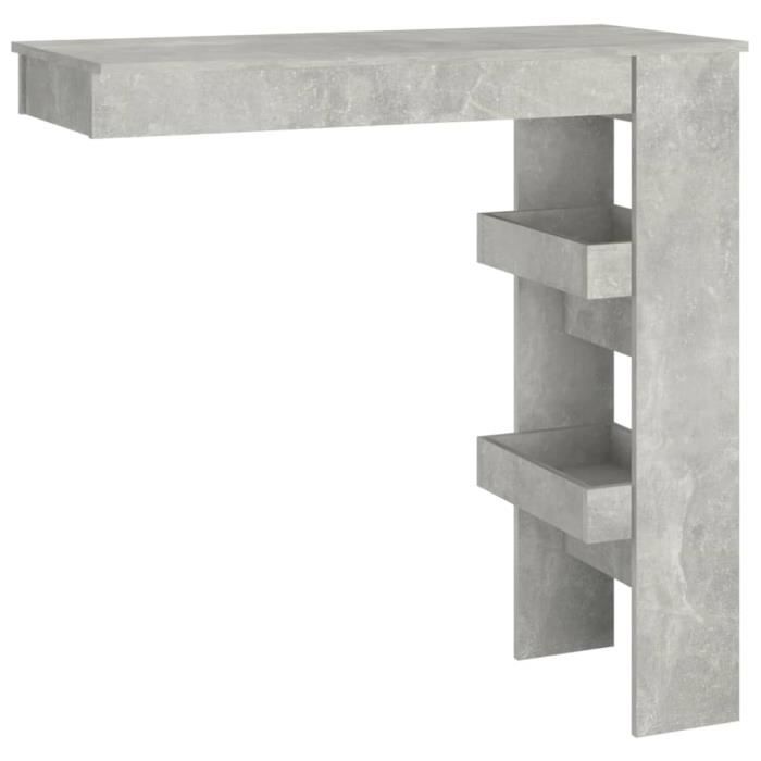 VidaXL Wall-mounted Bar Table Concrete Grey 102x45x103.5cm Engineered Wood 811785