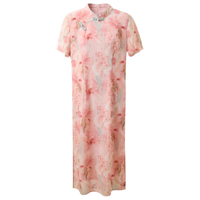 Elegant Plus Size Floral New Chinese Style Maxi Dress