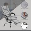 Office Chair with Massage and Heat, Microfibre Reclining Computer Desk Chair with Footrest and Adjustable Height, Swivel Wheels for Home Office, Grey