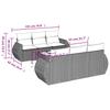7-teiliges Gartensofa-Set mit Kissen Hellgrau Poly-Rattan
