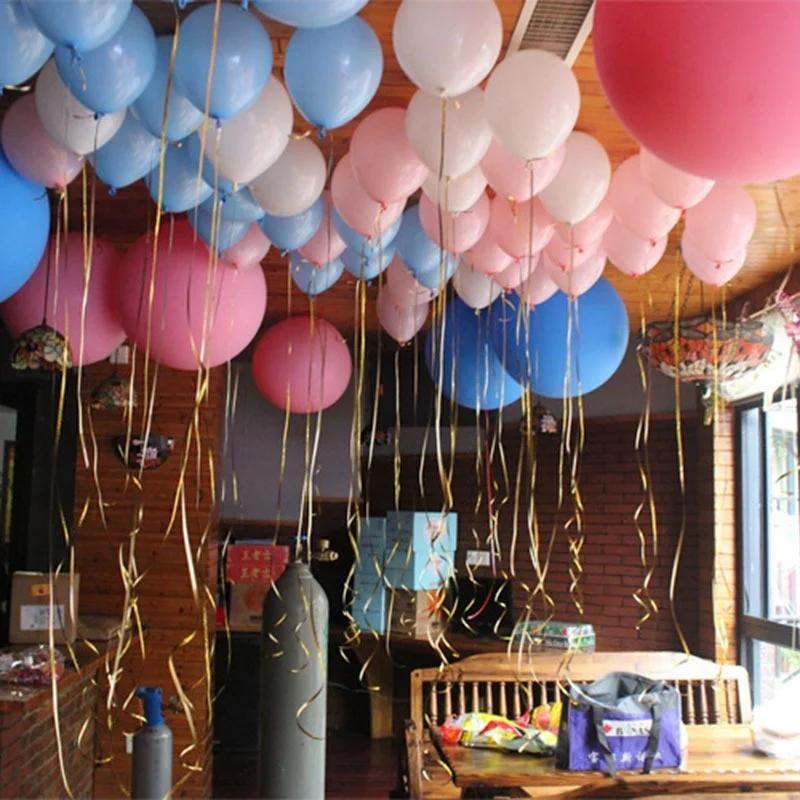 6Pcs/Bag 10m*5mm Foil Balloon Ribbon Wedding Birthday Party Decoration Air Balloon Wrapping Tape Balloon Rope