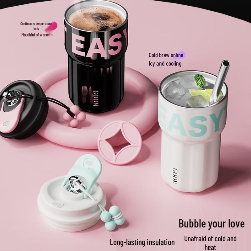 GOOM Insulated Coffee & Water Bottle with Straw