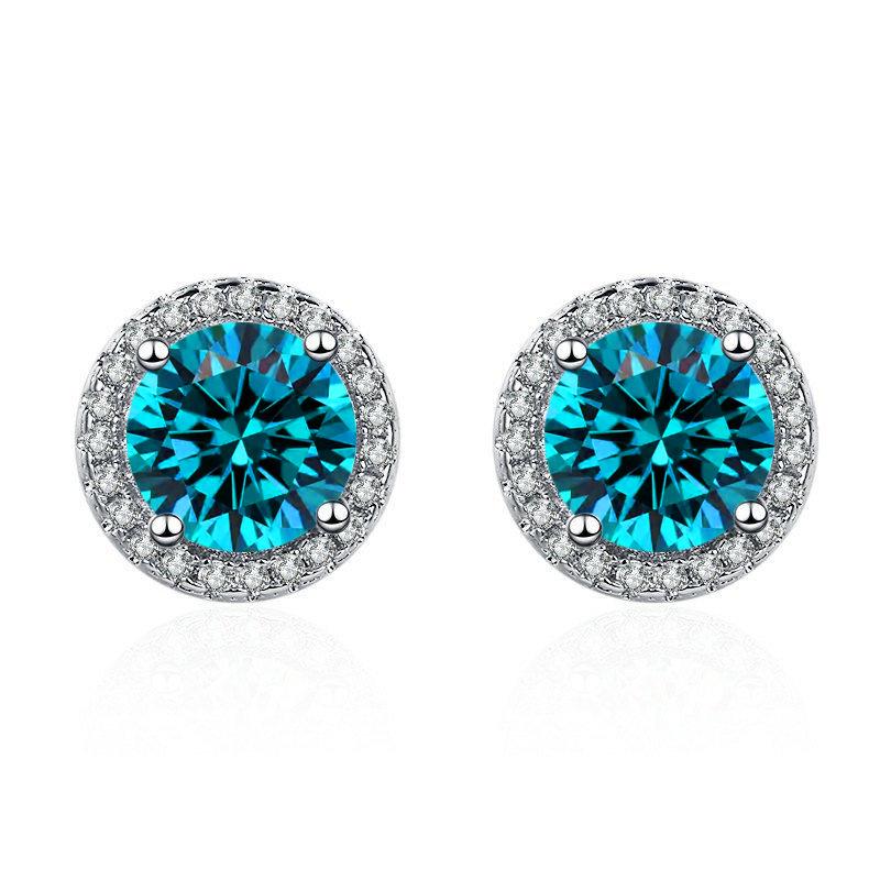 Colorful Zircon Crystal Earrings for Women - Trendy European & American 'Goddess' Jewelry