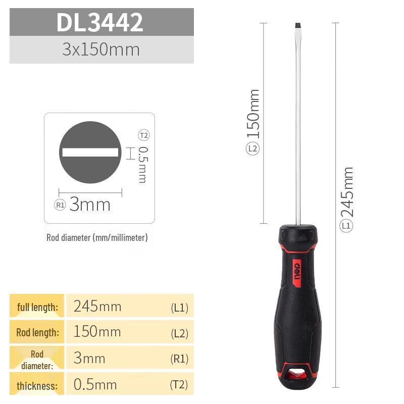 Deli S2 Magnetic Flathead Screwdriver
