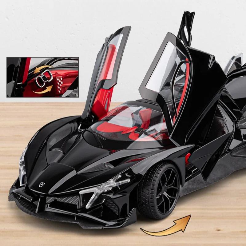 1:18 Project EVO Sports car Alloy Car Model Simulation Sound Light Toy Car Toy Boy Collection Decoration Gift