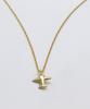 Bonbeau Tiny Airplane Pendant Point Necklace Gold Chain Airplane Pendant Necklace