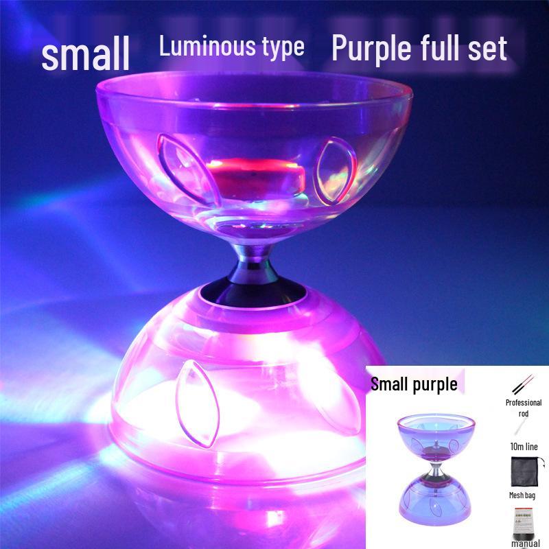 Beginner Student Diabolo Set with Three/Five-Bearing, Bell & Luminous Double-Head