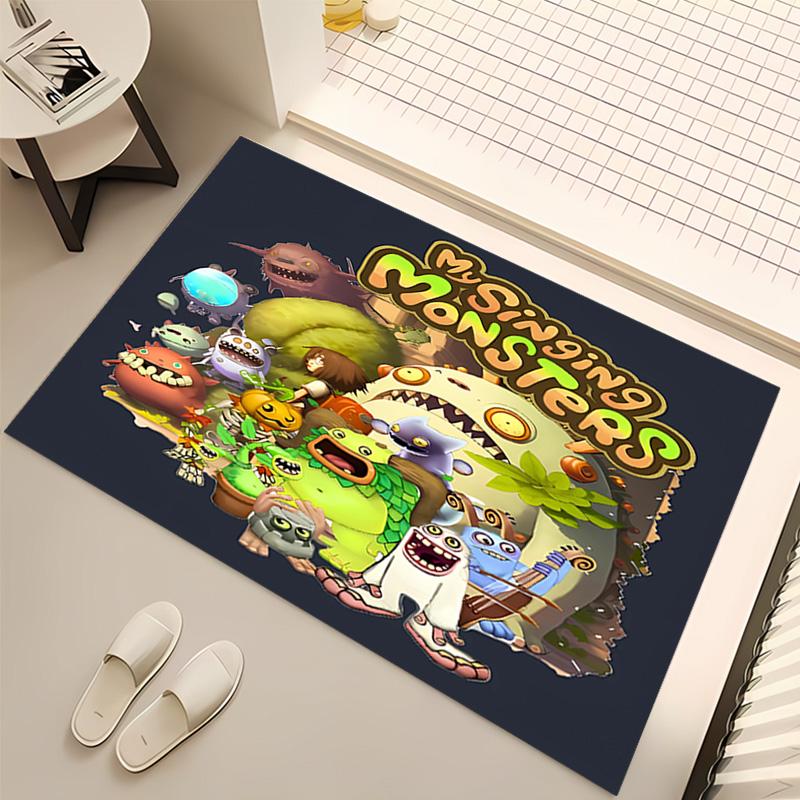 1pc My Singing Monsters Print Area Rug - Soft, Washable Non-Slip Indoor Mat, Living Room, Home Office Decorative Rug,Office Decorative