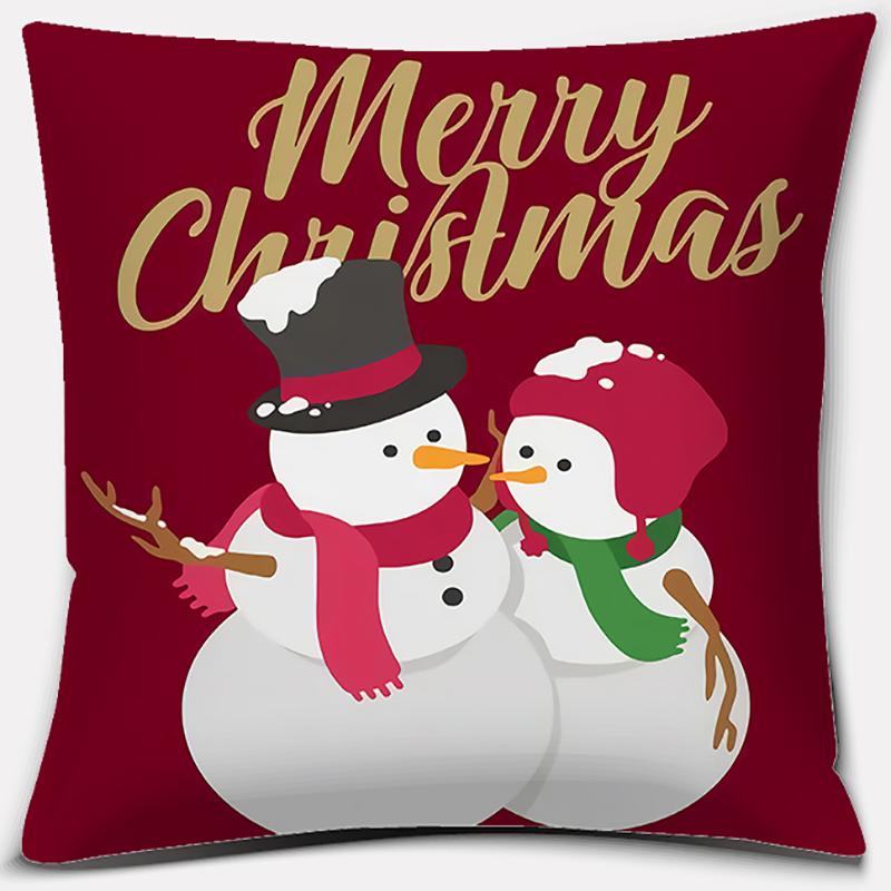Christmas Gifts, Santa Claus, Deer, Christmas Greetings, Merry Christmas Series Pattern Pillowcase Party Pillowcase Decoration