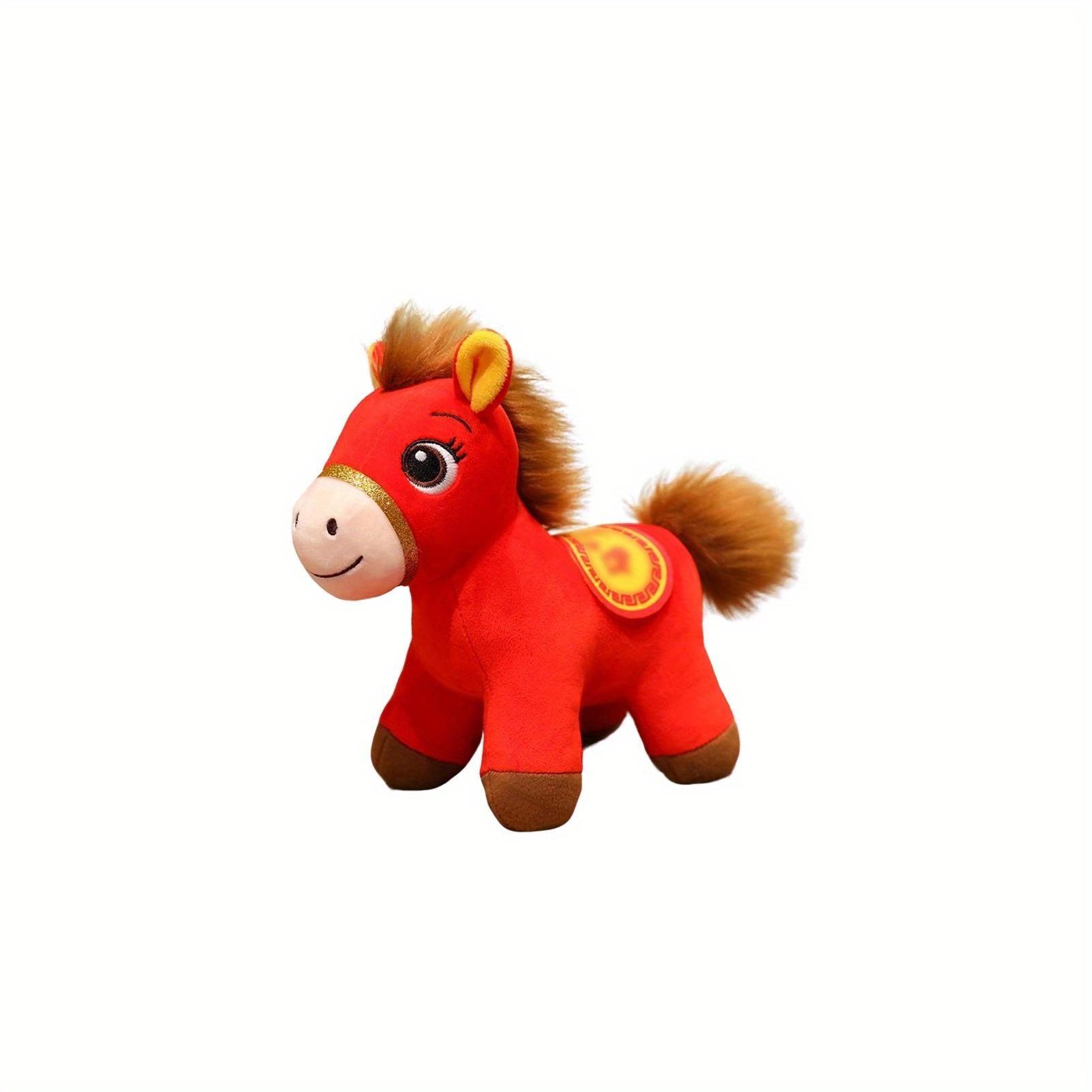 

New Year Plush Toy of The Horse, a Red Pony Mascot with Intricate Details, Ideal Gifts for Friends 15cm/5.9in