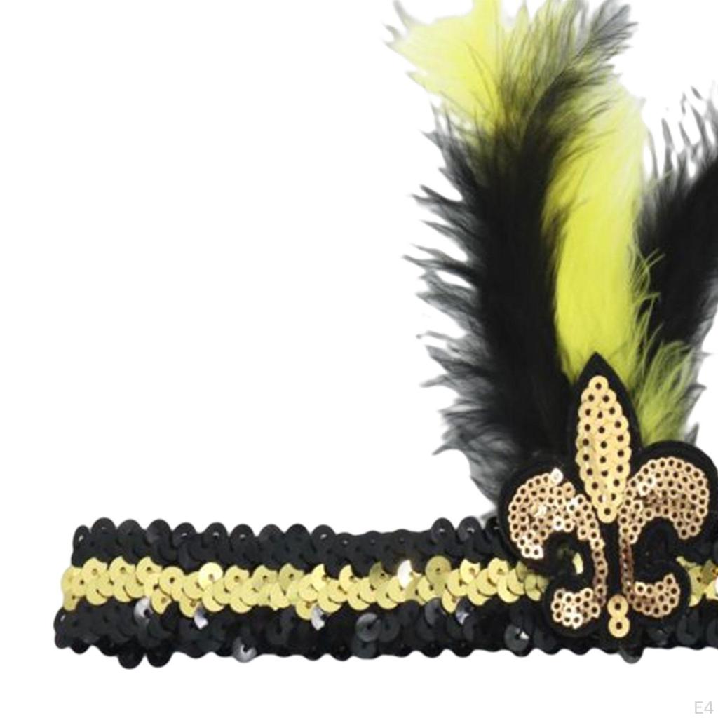 Mardi Gras Sequin Headband Elastic Adjustable for Party Carnival Supplies