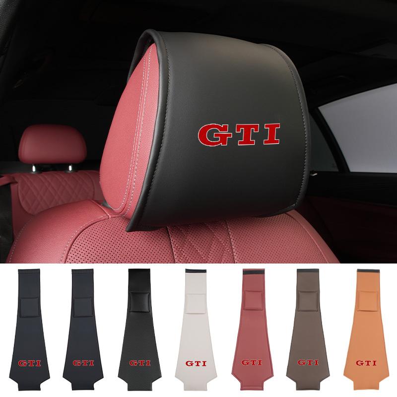 Car Leather Headrest RTIS555 Protective Cover Storage Bag For Volkswagen VW Golf 4 6 7 GTI Tiguan Passat B5 B6 B7 CC Jetta MK5 MK6 Polo