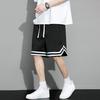 Herren Sommer Shorts Elastischer Bund Verstellbarer Kordelzug Sportshorts mit Taschen Einfarbig