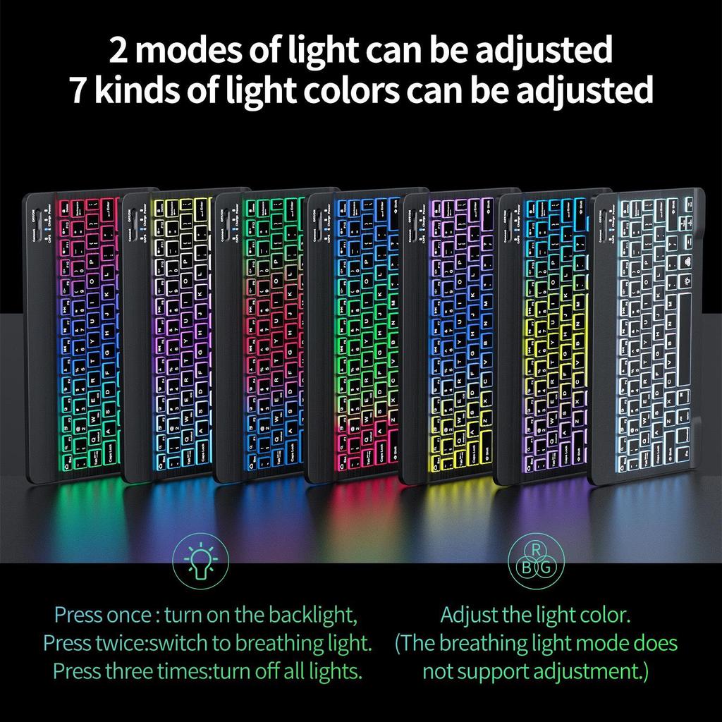Russian Wireless RGB Backlit Bluetooth Keyboard & Mouse Set for iPad, Phone, Tablet