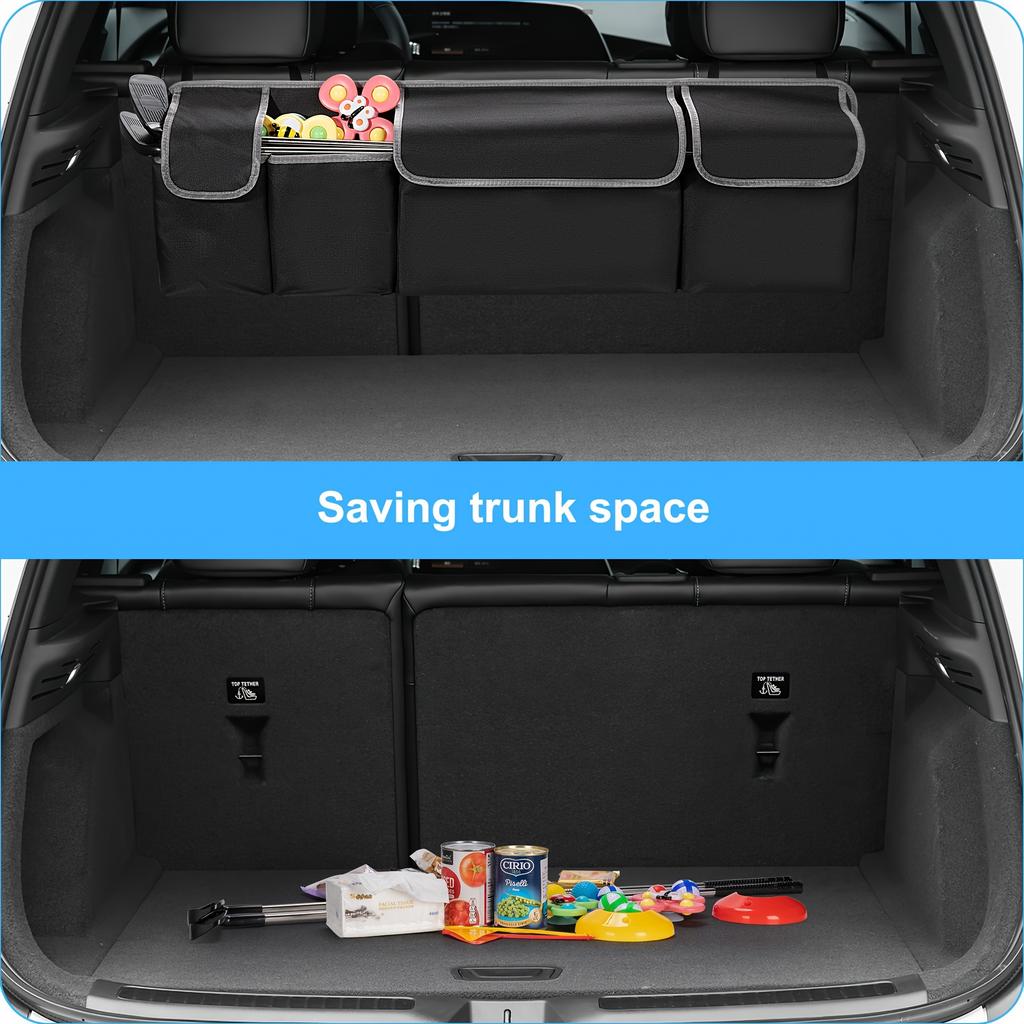 Universal Car Seat Back Storage Bag, Plus Size Storage 600D Oxford Cloth Large Capacity Multi-pocket