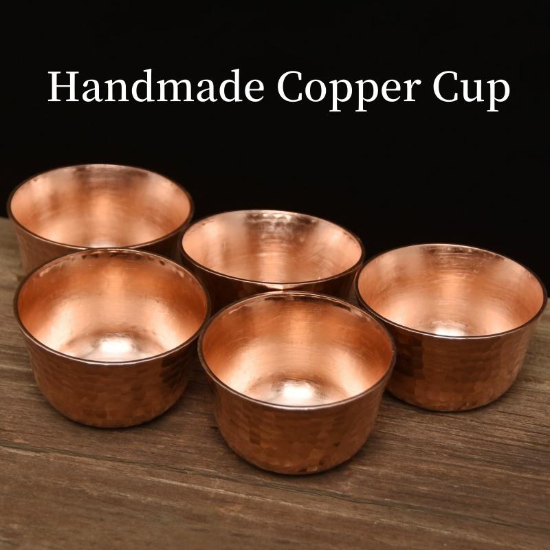 Red Copper Engraved Mini Spirits Vodka Cup Liquor 60ml Handcrafted Retro Personalized Water Tea Tumbler Glases Home Drinkware
