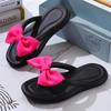 Women's Non-Slip Thick-Soled Bowknot Flip Flops - Fashionable EVA Slippers for Home & Outdoor Wear