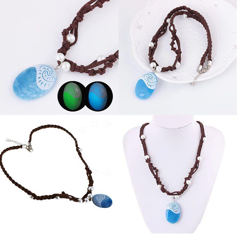 Costume Necklace Moana Cosplay Props Princess Heart Of Te Fiti Necklaces Girl