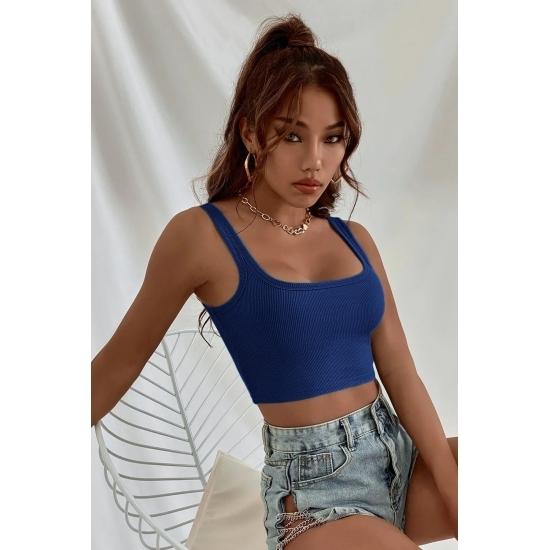 Ležérní základní topy dámská slimfit halenka Crop Top s doplňkovým páskem