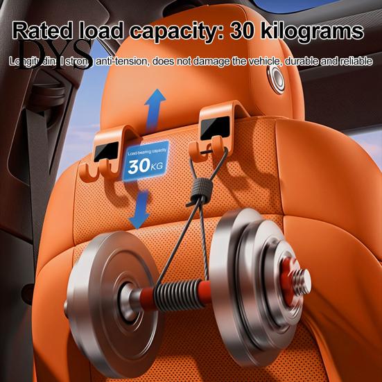 Car Seat Hook 2Pcs Headrest Heavy Duty Hooks Double Back Vehicle Storage Organizer for Fits Most Cars Bags Coats Accessory