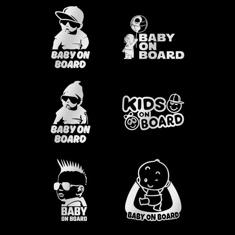 Baby on Board Car Stickers The Whole Body PVC Glue Sticker Funny Baby In Car Vinyl Decal DIY Auto Window Decoration