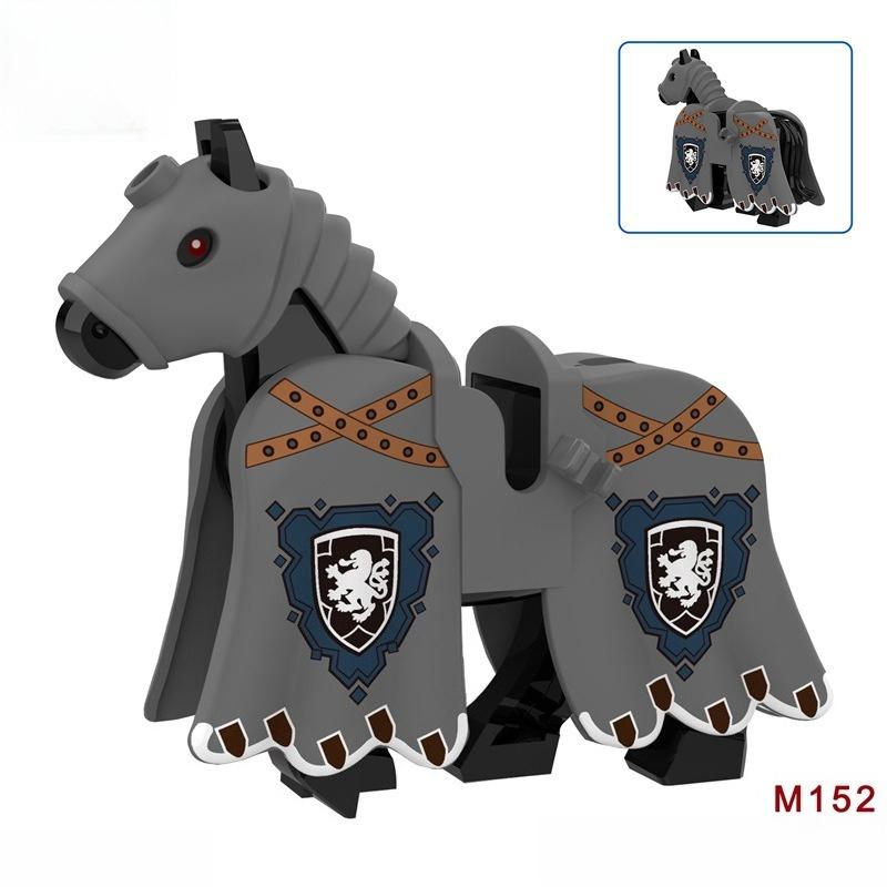 Mini-Baustein Mittelalterlicher Ritter Pferd Bewegliche Gelenke Tier Stein Spielzeug Kreatives Pädagogisches Geschenk für Kinder Spielen und Ausstellen