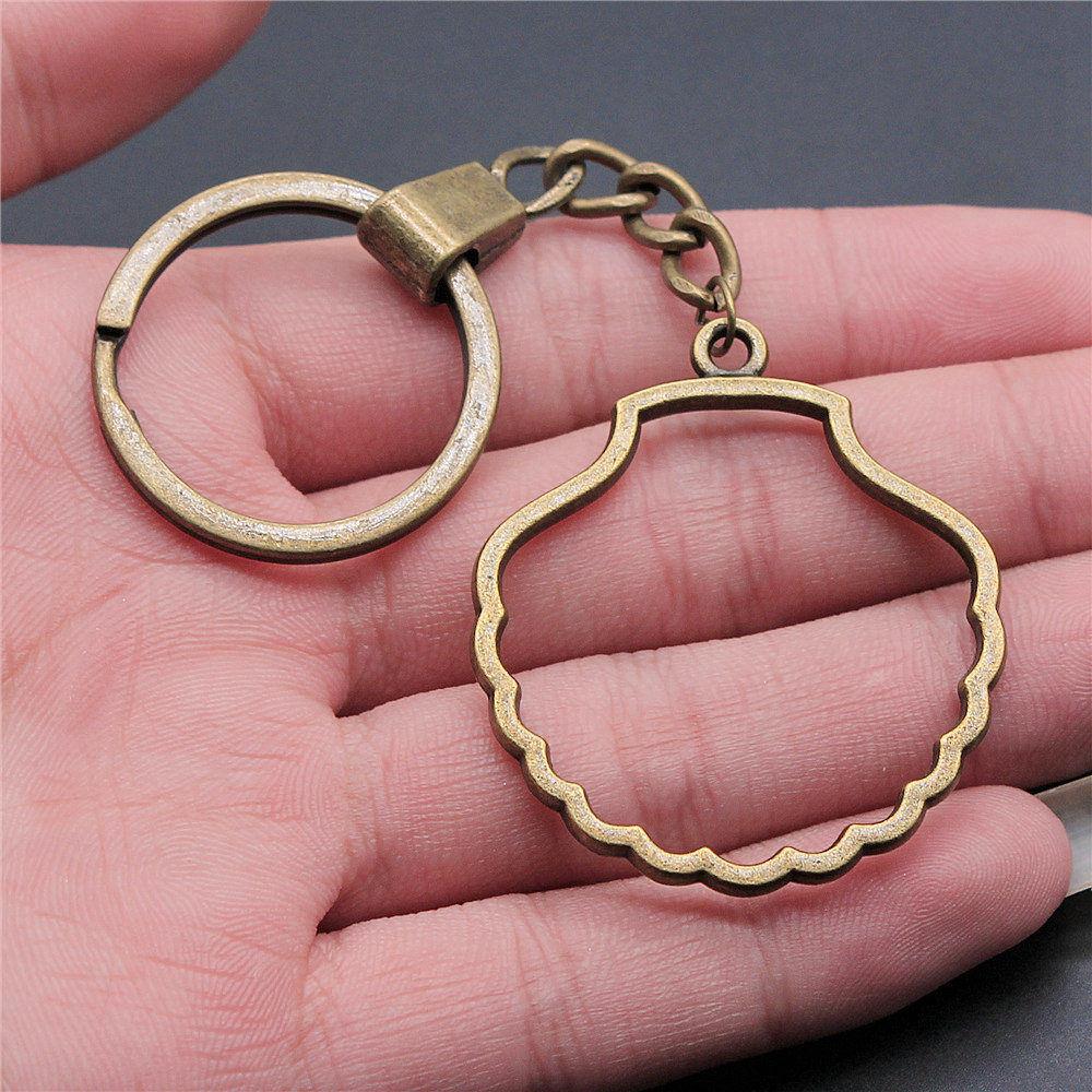 Marine Life Turtle Ocean Creature Pendant Antique Bronze Metal Keychain with 30mm Ring for Men Fashion Gift