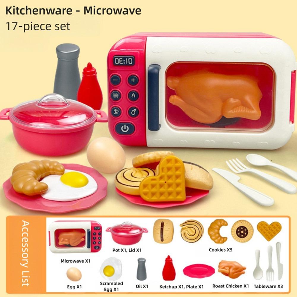 Multicolor Kids Cooking Playset Microwave Plastic Playing House Kitchen Toy Gas Stove Simulation Design Simulation Rice Cooker