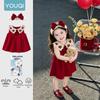 Youqi Summer Cotton Baby Dress, Short-Sleeve Princess Style for Girls