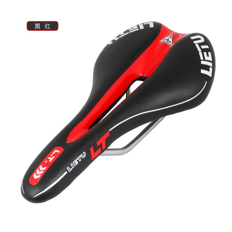 Bicycle saddle PVC leather, mountain road seat cushion, double tail middle hollow 3621A riding accessories