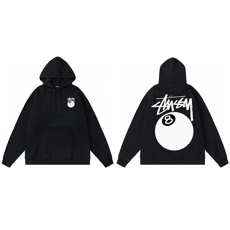 Stussy Mens Hooded Sweatshirt Casual Loose Fit Streetwear Printed Pullover