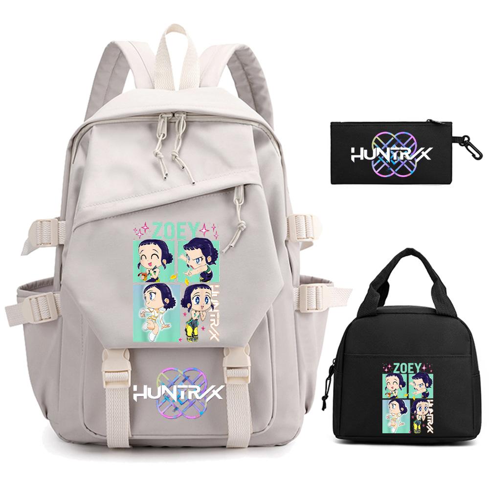 3Pcs/set K-pop Demon Hunters Printed Backpack for Teenger Boy Girl Large Capacity Schoolbag Children Student Bookbag Women Waterproof Travel Bag