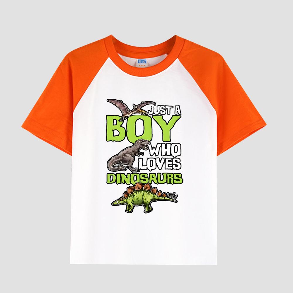 Bedrucktes T-Shirt für Kinder mit Rundhalsausschnitt, Baumwollstoff, lässiges, modisches Kurzarm-Oberteil für den Sommer für Jungen