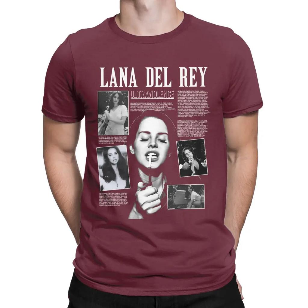 Vintage Honeymoon Lana Del Ray T-Shirts Men Funny Pure Cotton Tees O Neck Short Sleeve T Shirts Plus Size Tops