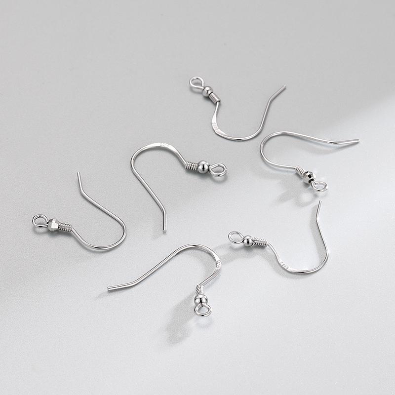 DIY 925 Sterling Silver Accessories Ear Fish Hooks Dangle Pendant Earrings Wire for Fine Jewelry Making Handmade