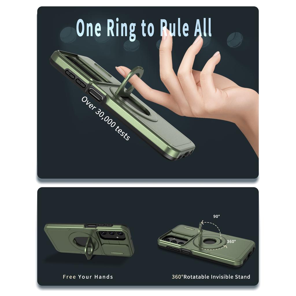 For Samsung Galaxy A34 5G Case Slide Camera Window TPU+PC Magnetic Phone Cover