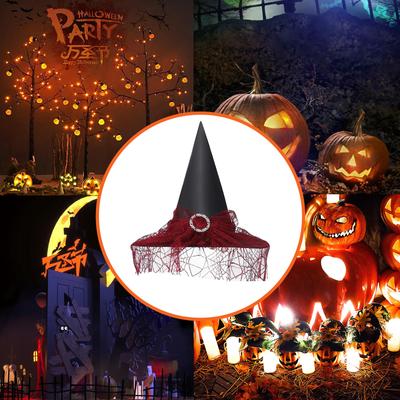 Witch Hat With Veil Party Hats Adults Kids Wizard Hat Magican Hat Halloween Decorations For Home Xmas Gifts