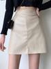 2023 Autumn/Winter Women's High-Waist Black PU Leather Skirt - Slim, Short, Casual Korean Style
