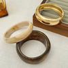 SHIXIN Retro Brown Thick Resin Acrylic Wide Bangle Bracelet for Women Minimalist Metal Big Round Bracelet Autumn/Winter Jewelry