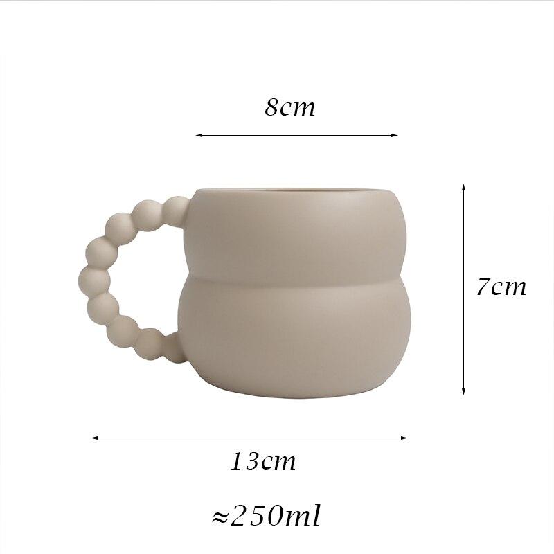 Hi 250ml Creative Ceramic Mug Cute Coffee Cup Breakfast Milk Cup Nordic Home Decor Handmade Art Afternoon Tea Cup Couple Gifts