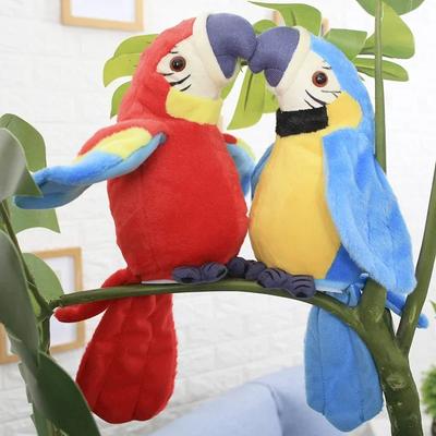 Sprechender Ara-Papagei, wiederholen Sie, was Sie sagen, Stofftier, Plüschtier, elektronische Aufzeichnung, animierter Vogel, sprechender Papagei, Plüschtier