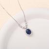 Elegant S925 Sterling Silver Blue Starry Sky Pendant Necklace - High-End Design with a Light Luxury Touch