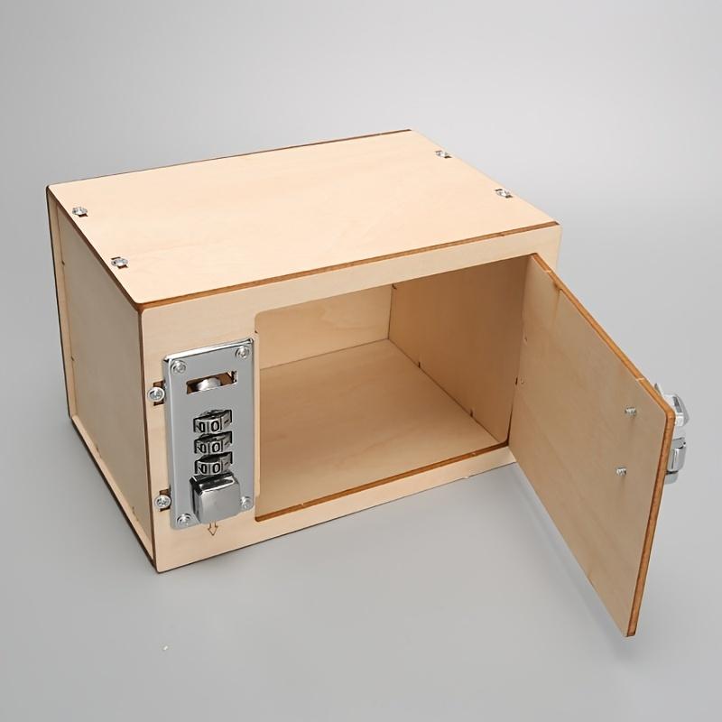 DIY Wooden Mechanical Combination Lock Box Kit Science Model Uncharged Natural Wood ConstructionNo Battery Required