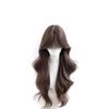 Women's Full Head Wig with Realistic Hair Fibers, Seamless Frontal, Large Scalp Coverage, Bangs, and Large Wave Long Curls