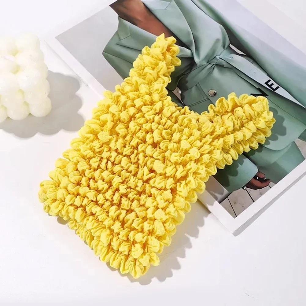 1PC Mini Large Capacity Shopping Bag Flexible Stretch Foldable Pleated Storage Bag Magic Expansion Bubble Elastic Paddy Bag