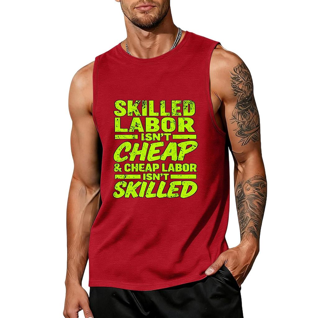 Men's Sleeveless Casual Tank Top Labor Day Graphic Print Muscle Fit Comfortable Lightweight Summer Shirt